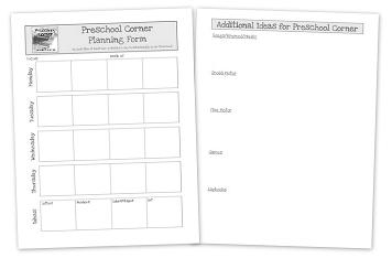 Preschool Corner: Preschool Planning Form